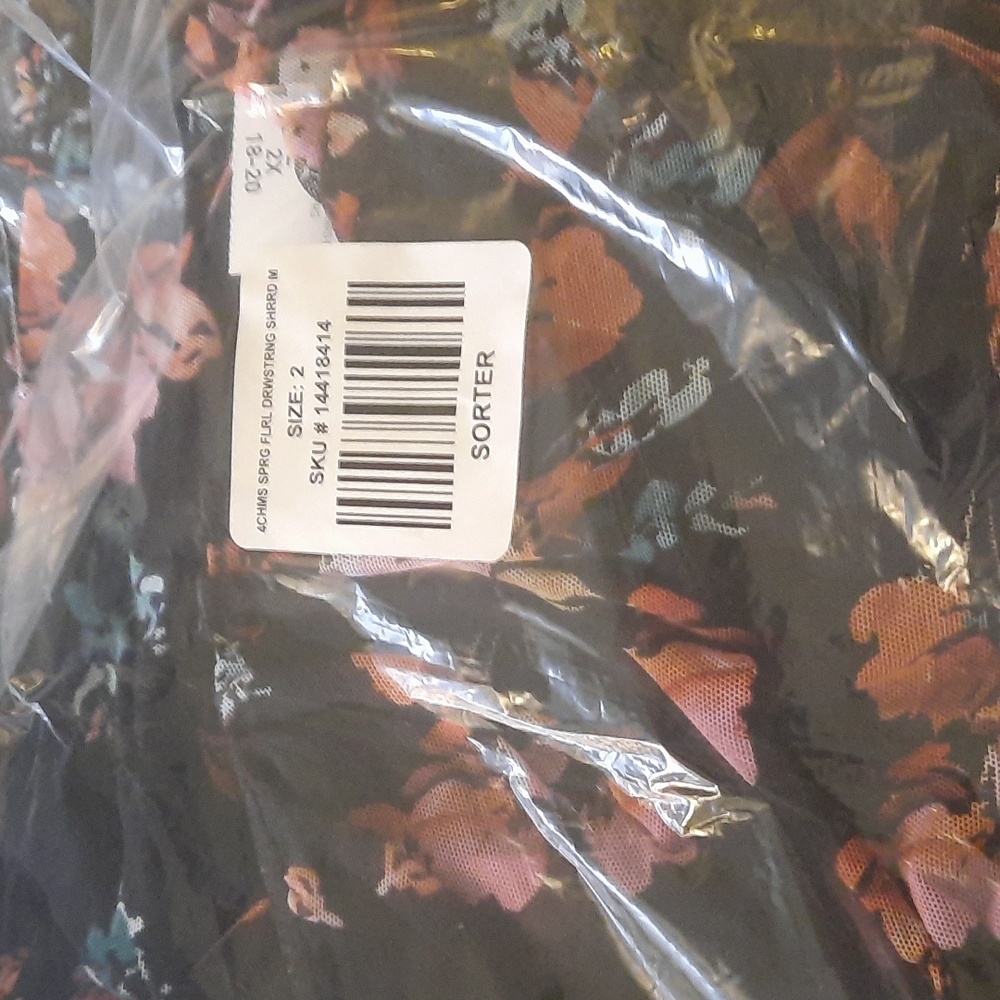 Torrid Floral Mesh Drawstring Chemise - Picture 6 of 8
